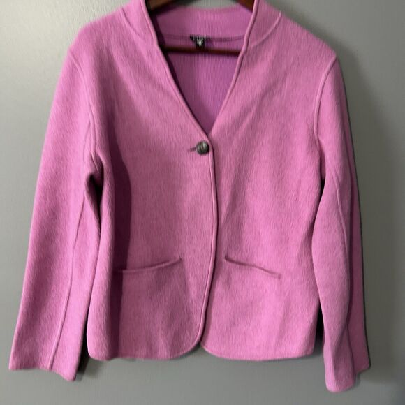 Eileen Fisher Jackets & Blazers - Eileen Fisher Purple Wool Blazer Jacket Size M Lambswool Blend Career Button
